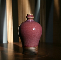 Jun porcelain pearl agate red plum vase