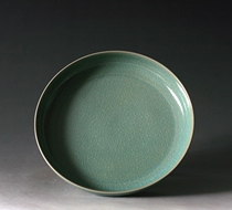 North Song Ru Kiln Green Glazed Ring Foot Round Wash Traditional Stone Glazed Fish Scale Disc Li Zhiqiang Ru Porcelain