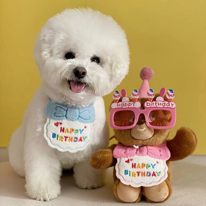 Шарф 宠物生日帽子口水巾套装全犬种泰迪比熊金毛围兜围脖猫咪狗狗饰品