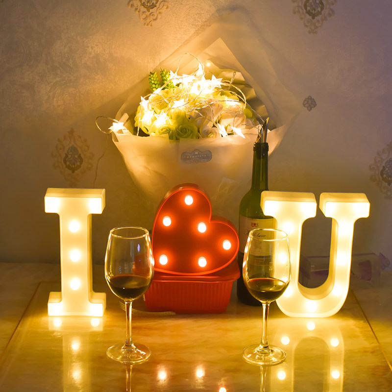 Tanabata Valentine's Day candlelight dinner birthday gift confession artifact props marriage proposal arrangement surprise decoration romantic - Taobao