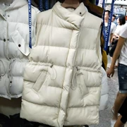 Thu đông 2018 phiên bản Hàn Quốc mới của bộ đồ cotton cổ áo vest dài vest nữ dây rút eo không tay vest áo cotton