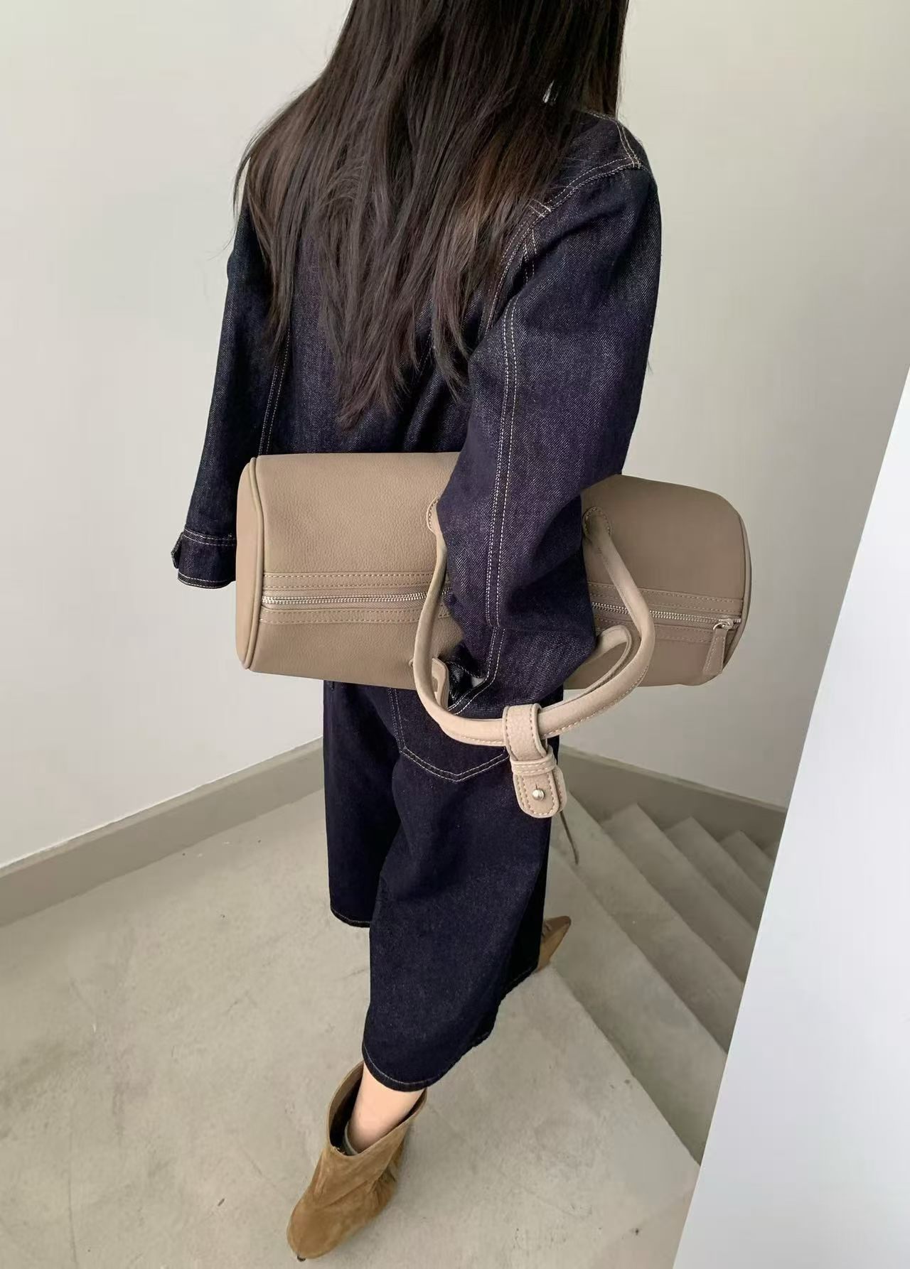 반항적 인 아메리칸 무거운 작업 워싱 마 오래된 편안함 면 100% 파란색 데님 재킷 재킷 경량 상세 이미지 32