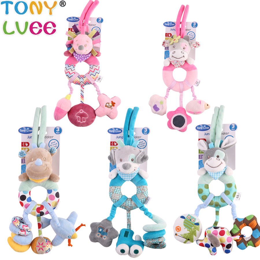 Tony Lvee Newborn Baby Stroller Pendant Baby 0-3-6-12-month bedbells, rattles, cloth toys 1