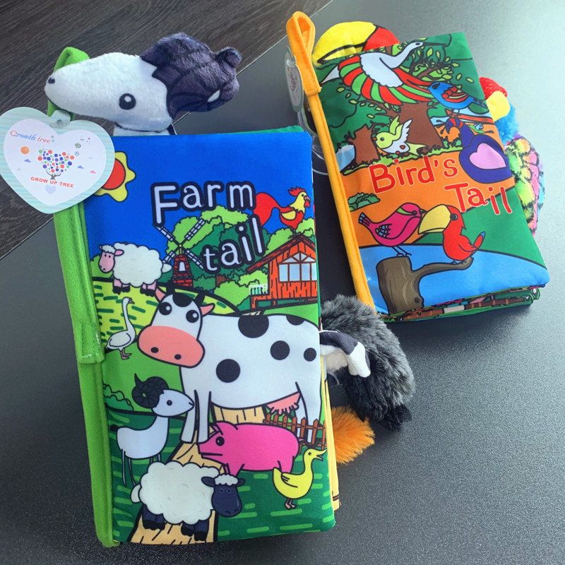 Baby early education three-dimensional pattern cloth book can bite 0-1 year old baby ring paper can not tear bad enlightenment 6-12 months toys