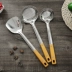 Thép không gỉ giả gỗ xử lý đầy đủ muỗng xẻng bếp nấu nồi xẻng xẻng súp lớn colander bếp dụng cụ nấu ăn - Phòng bếp