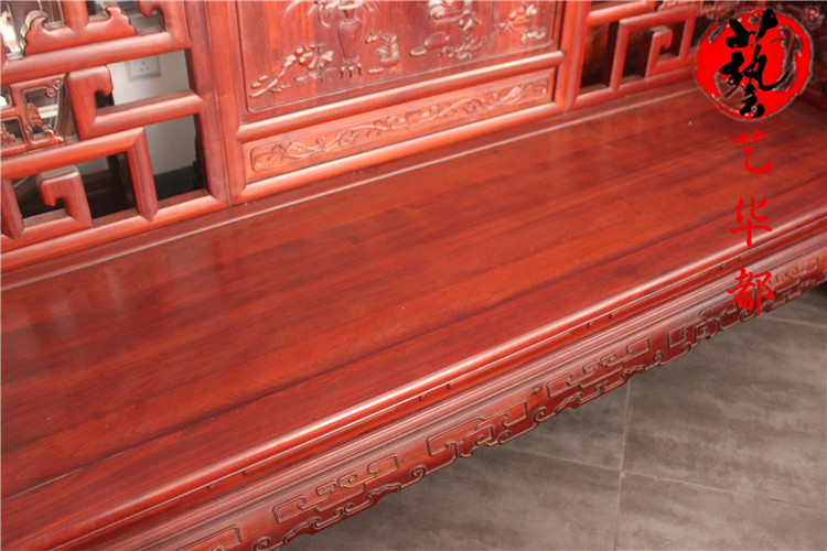 Gỗ gụ đồ nội thất gỗ sồi vàng châu Phi bộ sofa 10 bộ sofa phòng khách gỗ rắn Hedgekey gỗ hồng sắc - Bộ đồ nội thất bàn ghế phòng khách hiện đại