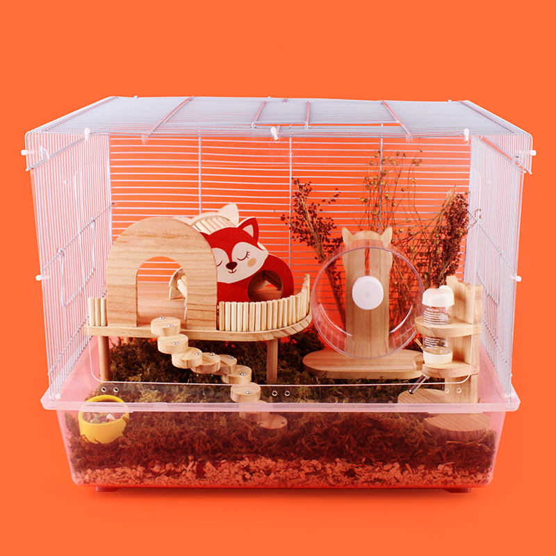 Hamster Cage 60 Base Golden Silk Bear Giant Villa Lodge Large Number Send Acrylic Flowers Sage for View Supplies