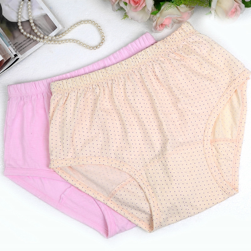 Middle-aged and elderly cotton panties plus fattening plus size briefs head mother high waist deep crotch pure cotton pants woman