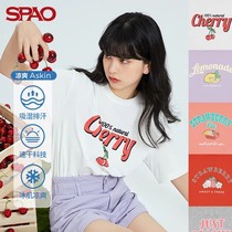 SPAO ladies T-shirt summer 2021 New ASKIN quick-drying round neck letter print short sleeve SPRPB25S02