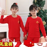 Детский оберег на день рождения, нижнее белье, комплект, красный чай улун Да Хун Пао для мальчиков, хлопковый свитер, термобелье, подходит для подростков