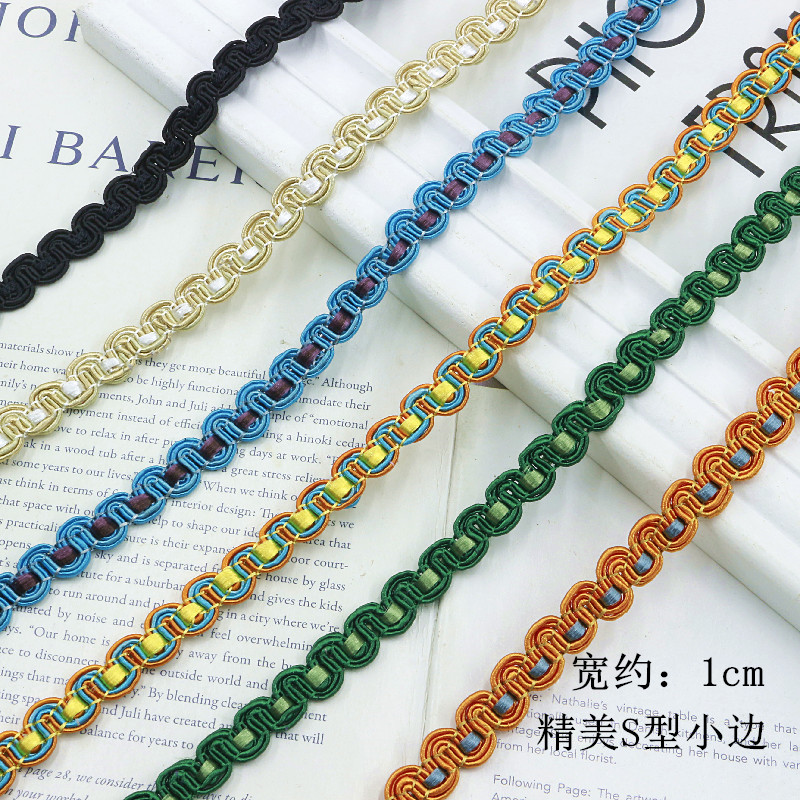 1 cm wide wavy small edge curtain lace accessories sofa shoes and hats edging edge fabric lace 12 meters