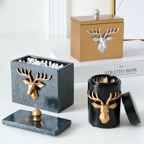 Nordic light luxury deer head toothpick box creative personality Cotton Box toothpick box toothbox storage home hotel toothpick cans