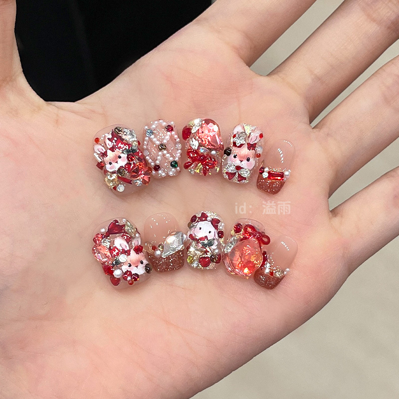 Heavy-Duty Wearable Nails, Light Luxury, High-End Feel, Brightening and Cute, Wearable Nail Art, 2026 New Style, Handmade Short Nail Patches Heavy-Duty Wearable Nails, Light Luxury, High-End Feel, Brightening and Cute, Wearable Nail Art, 2026 New Style, Handmade Short Nail Patches