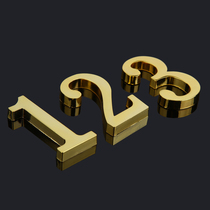 High-grade three-dimensional house number metal bronze number English letter house number plate number number identification door number plate