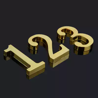 High-grade three-dimensional house number metal bronze number English letter house number plate number number identification door number plate