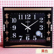 Modern wall wall clock in modern living room with open-door ultra-quiet printed glass watch