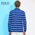 Royal Paul từ bi nam dài tay cotton nam ve áo nam sọc dài tay áo thun polo áo sơ mi chạm đáy - Polo