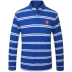 Royal Paul từ bi nam dài tay cotton nam ve áo nam sọc dài tay áo thun polo áo sơ mi chạm đáy - Polo áo có cổ Polo