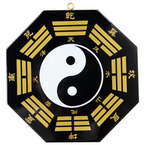 Peach wood painted day gossip mirror convex mirror concave mirror pendant Taiji gossip mirror