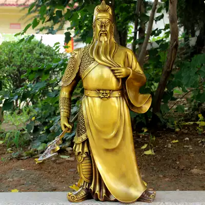 Tongguan Gong Buddha statue pure copper Wu Caishen Guan Gong ornaments company opening craft gift decoration