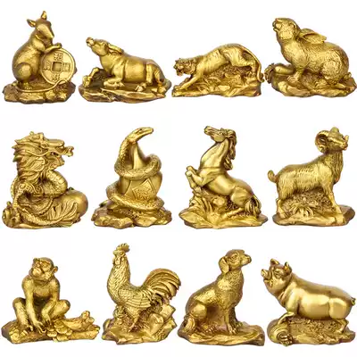 Copper shi er sheng xiao decoration copper mouse niu hu rabbit Snake Horse Sheep Monkey ji gou zhu bai jian