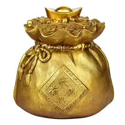 Pure copper money bag home feng shui decoration