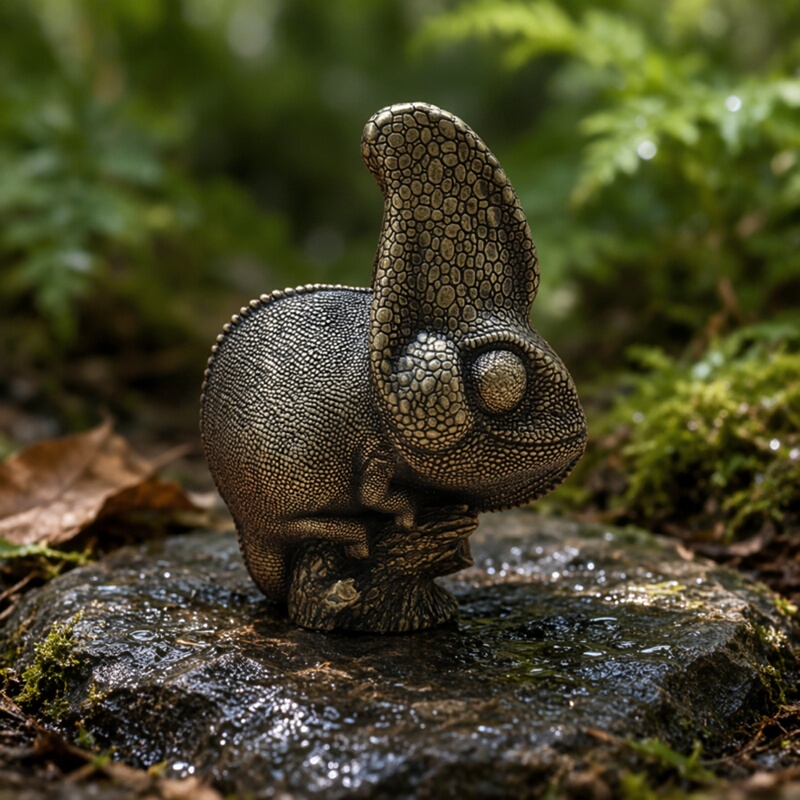 Uncle Bu Erma X Animal Nebula Collaboration Brass High-Crown Chameleon Figurine Handheld Ornament High-End Collectible Uncle Bu Erma X Animal Nebula Collaboration Brass High-Crown Chameleon Figurine Handheld Ornament High-End Collectible