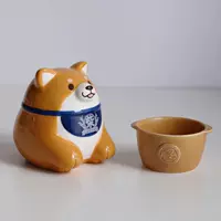 [【梦田良品】日单治愈立体手绘麻糬柴犬陶瓷储钱罐软装摆件礼物]