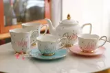 [Mengtian Liangpin] Японский сладкий сладкий послеобеденный чай рисунок золотой алфавитный чайник/кофейный диск/чашка Марка