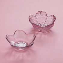 Mengtian Liangpin] Export Japanese hammer frosted pink cherry blossom glass seasoning dish sauce saucer