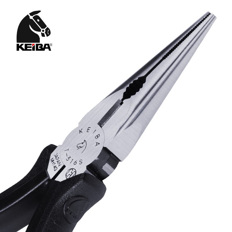 Japanese original import KEIBA horse brand multi-functional T-346S electrician 316 needle-nose pliers with teeth Tsui 6-inch scissors