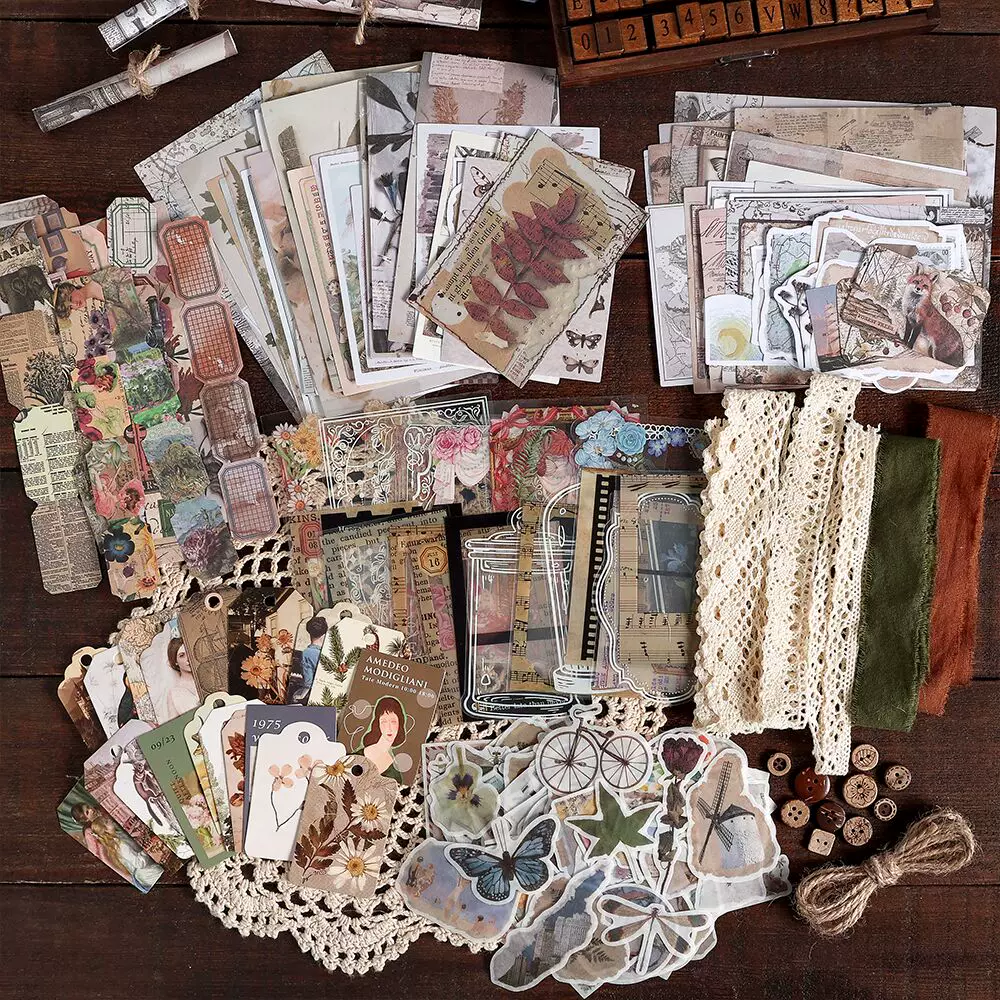 Junk Journal Junk Handbook Vocal Material Material Bags Handbook Patching Patching Stickers
