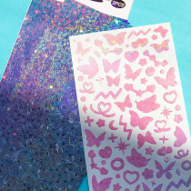 Semi-song Four Seasons Shine Film Handbill of the Cardinals Disc Decorations with Hearts Matching Stickers and Wind Hand Ledger Lace Appliquer