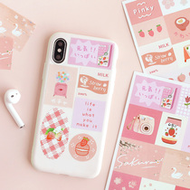 Cute stickers hand account mobile phone back shell stickers hand account slightly sweet time inspirational stickers ins Wind decoration small pattern