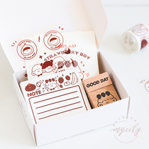 Handbook material set gift bag tape seal sticker combination cartoon Aly hand account tool gift box ins Wind