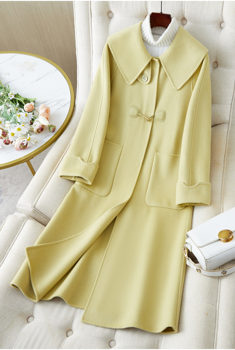 Двусторонное кашемировое длинное элитное шерстяное пальто, куртка, средней длины, 2023 года, в корейском стиле, оверсайз для возраста       