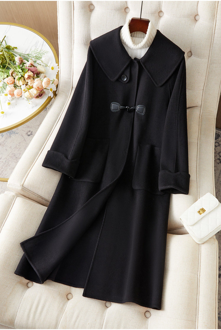 Двусторонное кашемировое длинное элитное шерстяное пальто, куртка, средней длины, 2023 года, в корейском стиле, оверсайз для возраста       