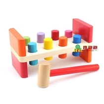 American R Us educational childrens red piling table toy wooden exercise babys hand-eye coordination 1-2 years old