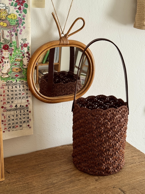 Pipi Roll Pea Pattern Bucket Bag Raffia Crochet DIY Material Kit Pipi Roll Pea Pattern Bucket Bag Raffia Crochet DIY Material Kit