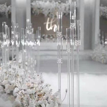New wedding props Acrylic crystal road guide transparent candlestick Wedding hall decoration props Wedding road guide lamp