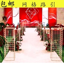 Wedding props Wrought iron grid road guide Wedding decoration Barbed wire Wedding road guide Geometric box Welcome area ornaments