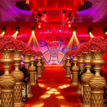 Wedding props Golden Roman column road guide opening flower Blue Chinese guide wedding supplies new wedding silk flower