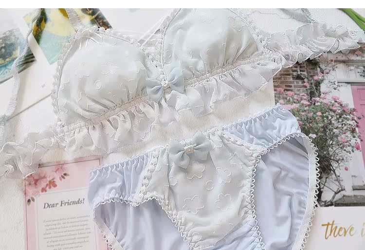 Bộ áo ngực dễ thương Nhật Bản mềm mại của em gái Lolita gió ngọt ngào và đáng yêu Cô gái lá sen không có vòng đệm bằng thép thời trang công sở nữ cao cấp