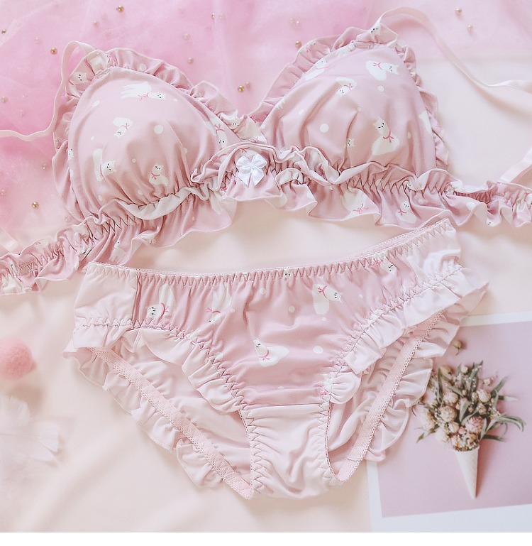 Nhật Bản dễ thương dễ thương mềm mại đồ lót em gái trái cây dâu tây không có vòng thép tam giác áo ngực đặt áo ngực học sinh