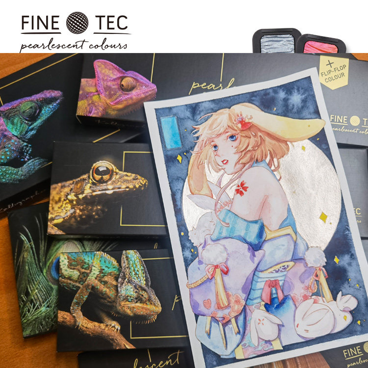 87 Rabbit Germany SEMA FINETEC Chameleon watercolor hiding power strong color saturation 6 12 24 colors