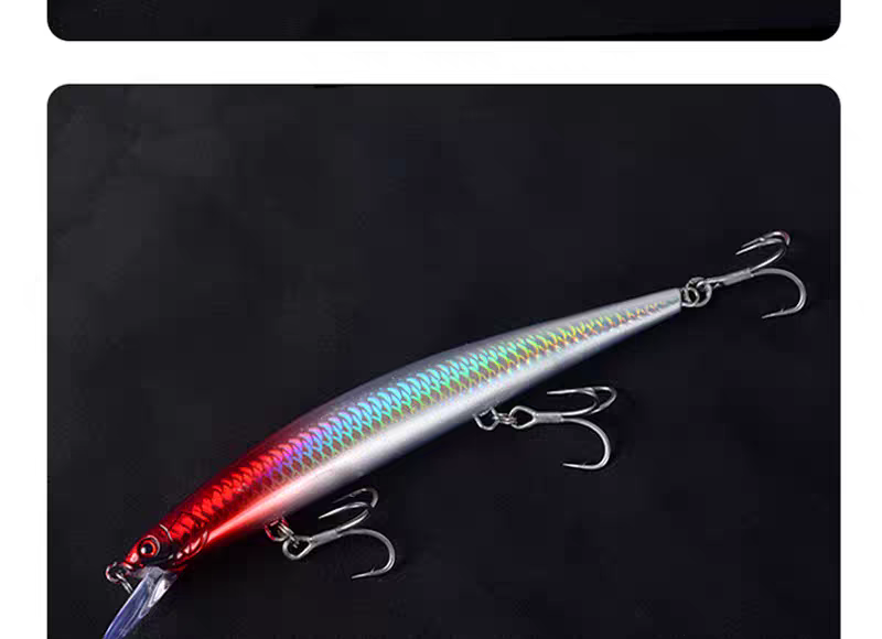 海钓远投近海沉水米诺165mm/27g路亚饵 拖钓马鲛鲅鱼海鲈炮弹米诺 detail 14