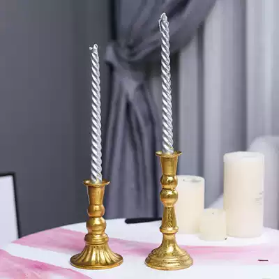 European-style golden iron single-head table Candlestick wedding arrangement banquet decoration floral Buddhist display decorations