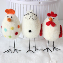 Chicken Year Mascot Plush Toy Paparazzi Wool Felt Small Chicken Raw Shaw-zodiac Chicken Doll Birthday Gift Gig