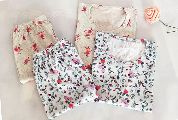 Đồ ngủ nữ 2018 mùa xuân và mùa thu cotton dài tay hoạt hình cotton nhà quần áo phù hợp với phụ nữ giản dị phục vụ nhà đồ ngủ thu đông cho nữ