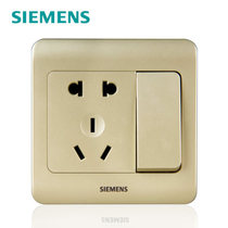 Siemens switch socket Siemens switch panel vision champagne gold one open dual control five-hole socket